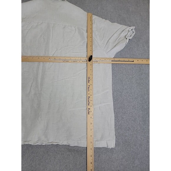 Cubavera Shirt Mens XL Blue Stripe Button Liene Blend Lightweight Embroidered - Picture 10 of 12